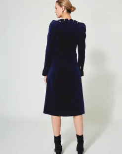 Robe courte en Velours Princesse encre-Manoush Clearance