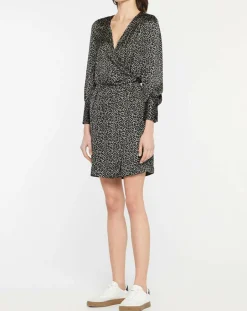 Femme Galeries Lafayette Robes^Robe courte portefeuille Carlotta imprimé fantaisie noir/écru