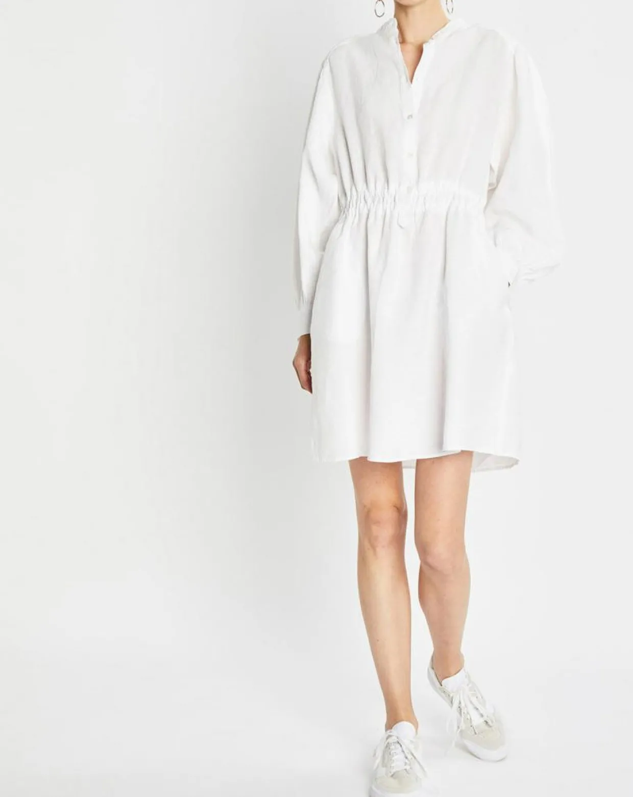 Femme Marc O'Polo Robes^Robe courtes 100% Lin Col Mao Kl écrue