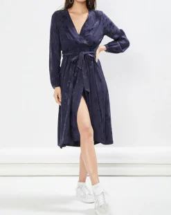 Femme La Petite Etoile Robes^Robe Dana motifs ton sur ton marine