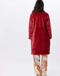 Femme Le Chat Lingerie, Nuit^Robe de chambre en peluche flanelle Essentiel tomette