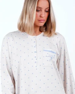 Femme Mr Wonderful Lingerie, Nuit^Robe de nuit You are enough beige/bleu