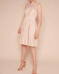 Robe Dico patineuse texturée rose-Derhy Best
