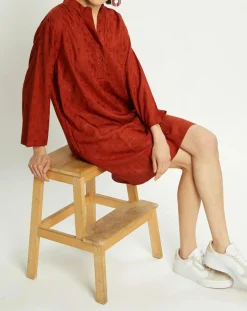 Robe Dina imprimée palmiers paprika-Harris Wilson Clearance