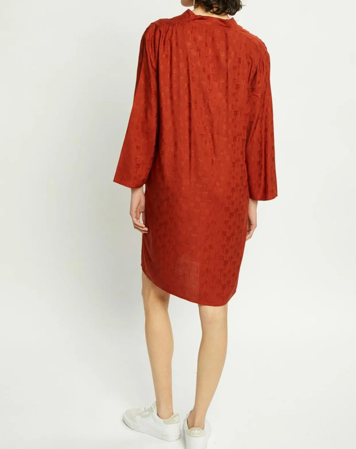 Robe Dina imprimée palmiers paprika-Harris Wilson Clearance