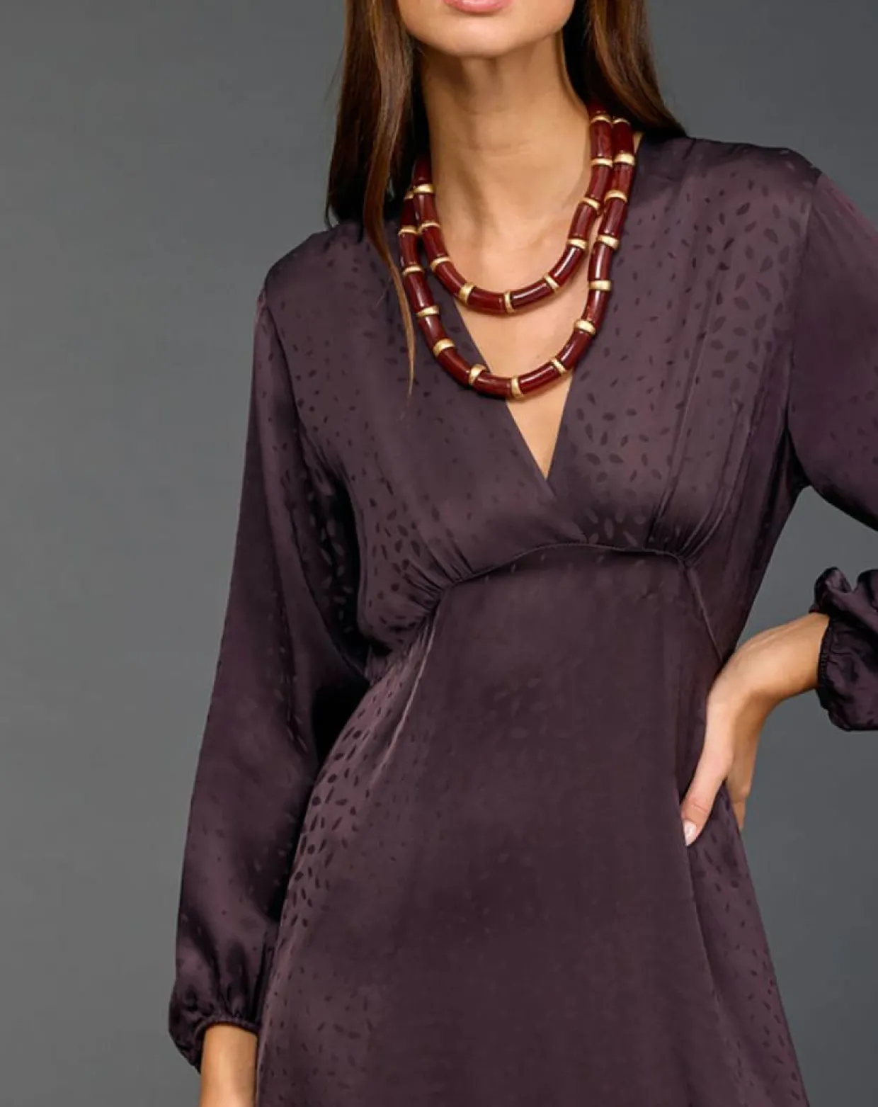 Robe Eliza raisin-Lauren Vidal Sale