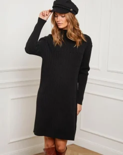 Robe Emma noire-Fleur de cachemire