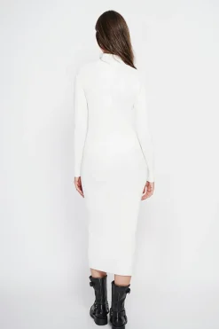 Femme Assuili Robes^Robe en Cachemire mélangé col montant naturelle