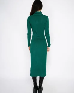Femme Assuili Robes^Robe en Cachemire mélangé Eliane vert amazone