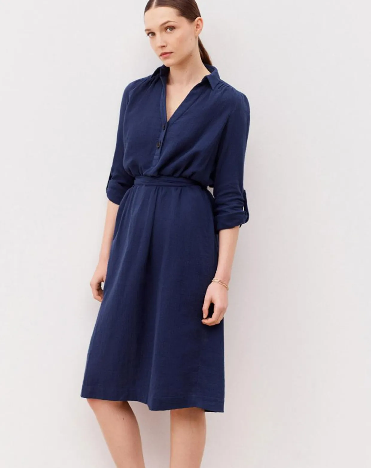 Femme Caroll Robes^Robe en Gaze de Coton Betina indigo