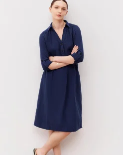 Femme Caroll Robes^Robe en Gaze de Coton Betina indigo