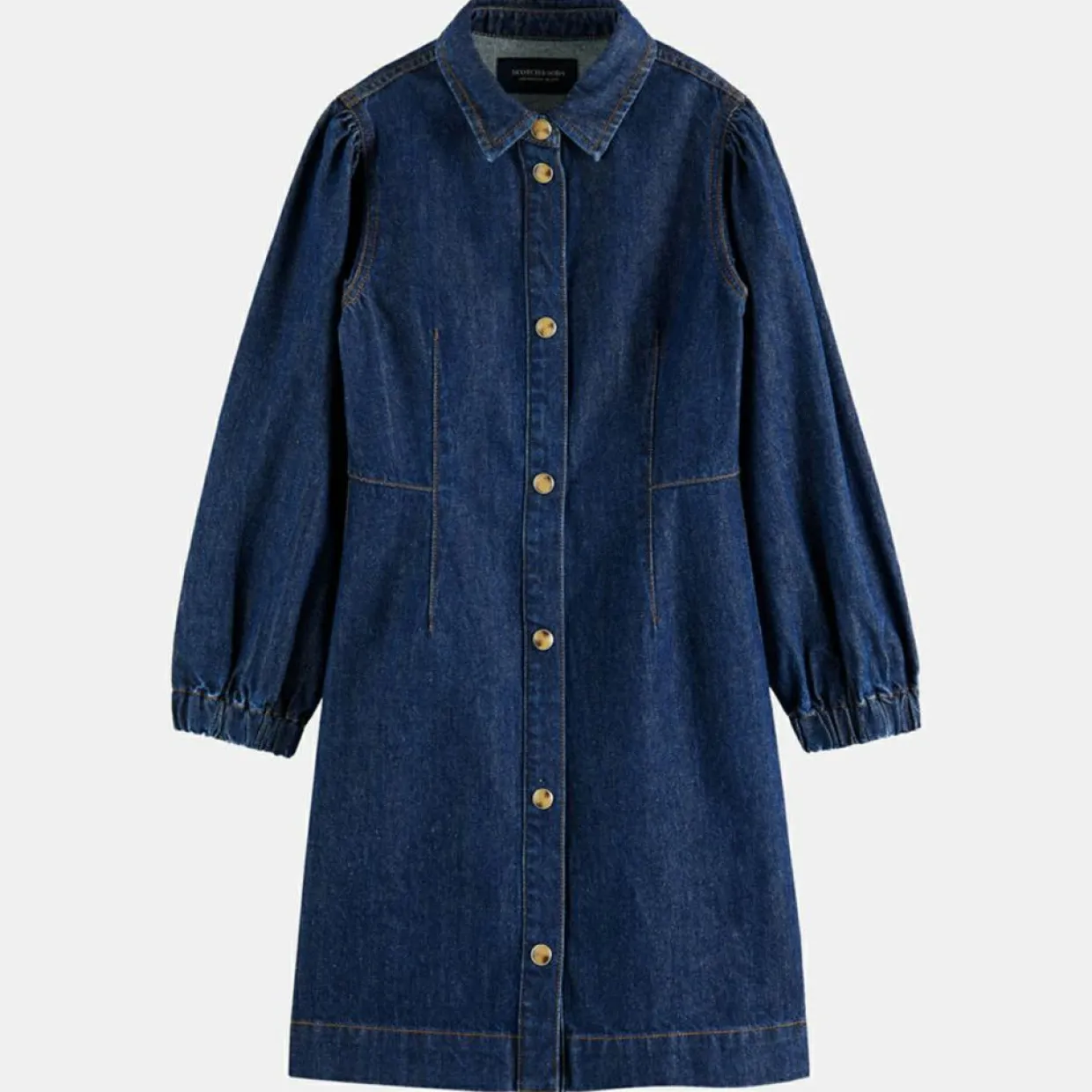 Robe en Jean Ballon en Toile de coton bleu foncé-Scotch & Soda New
