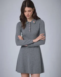 Femme Manoush Robes^Robe en Laine mélangée BCBG grise