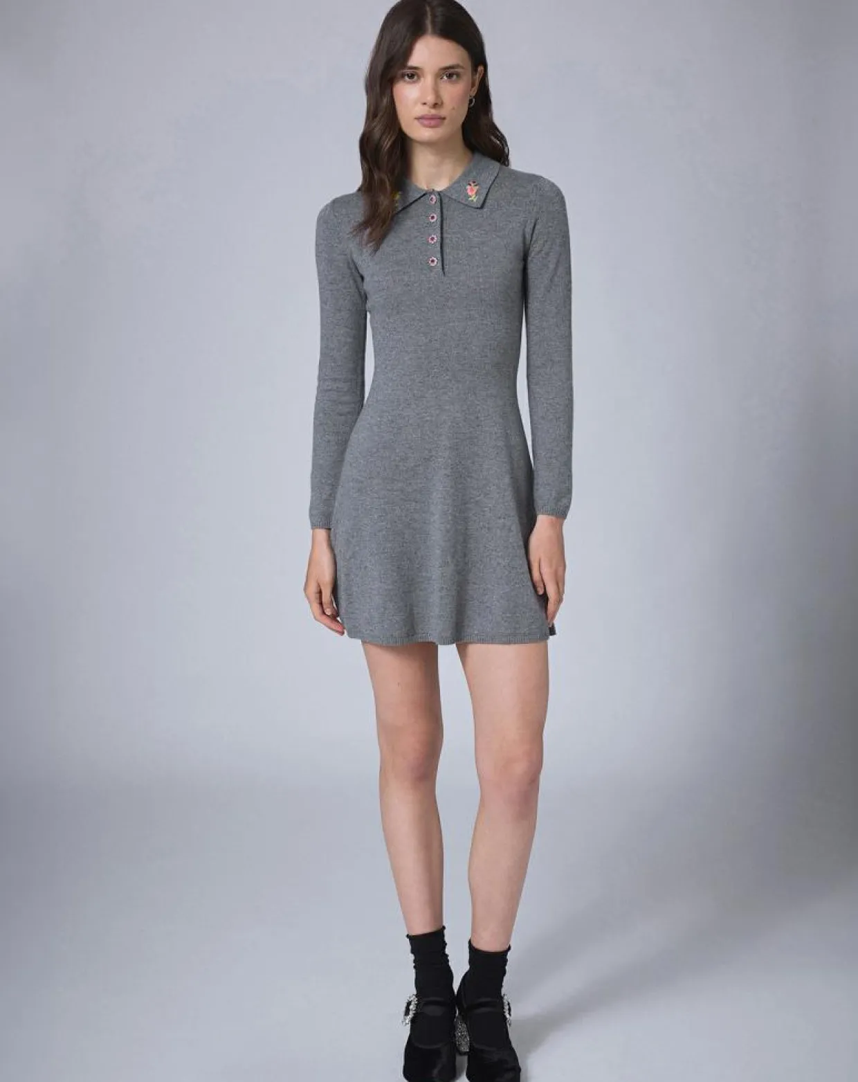 Femme Manoush Robes^Robe en Laine mélangée BCBG grise