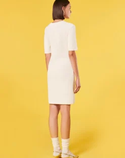 Robe en Laine mélangée irisée ecrue-Tara Jarmon Outlet