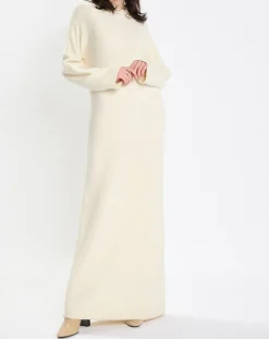 Robe en Laine mélangée maxi longue écru-Marc O'Polo Clearance
