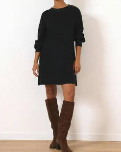 Robe en Laine mélangée Tiphaine noire-Garance Paris Online
