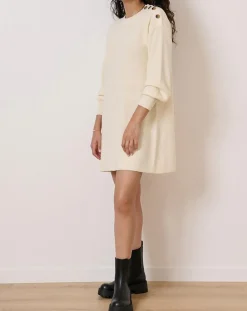 Femme Garance Paris Robes^Robe en Laine mélangée Tiphaine écrue
