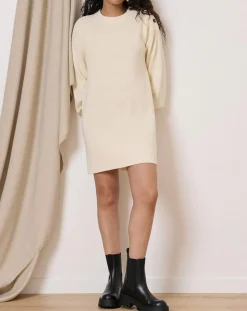 Femme Garance Paris Robes^Robe en Laine mélangée Tiphaine écrue