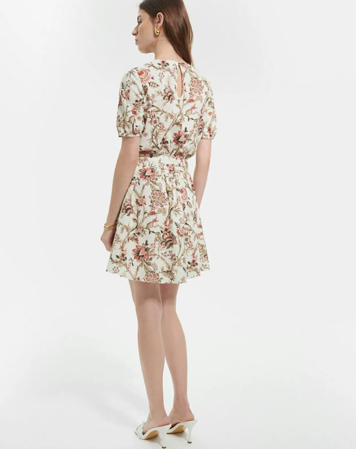 Robe en Lin mélangé Russelina imprimée-Zapa