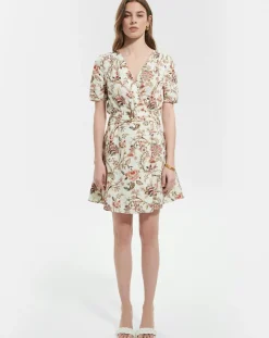 Robe en Lin mélangé Russelina imprimée-Zapa