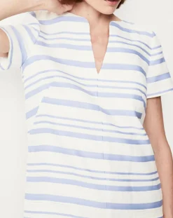 Robe en Lin mélangé Nina blanc/lavande-Paule Ka Clearance