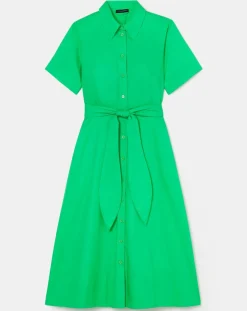 Femme Tara Jarmon Robes^Robe en popeline verte