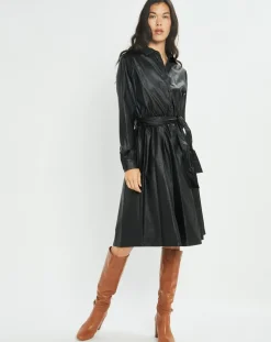 Robe en simili Ivana noire-Lauren Vidal New