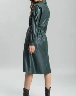 Robe en simili Ivana verte-Lauren Vidal Sale