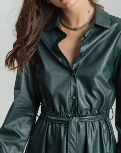 Robe en simili Ivana verte-Lauren Vidal Sale