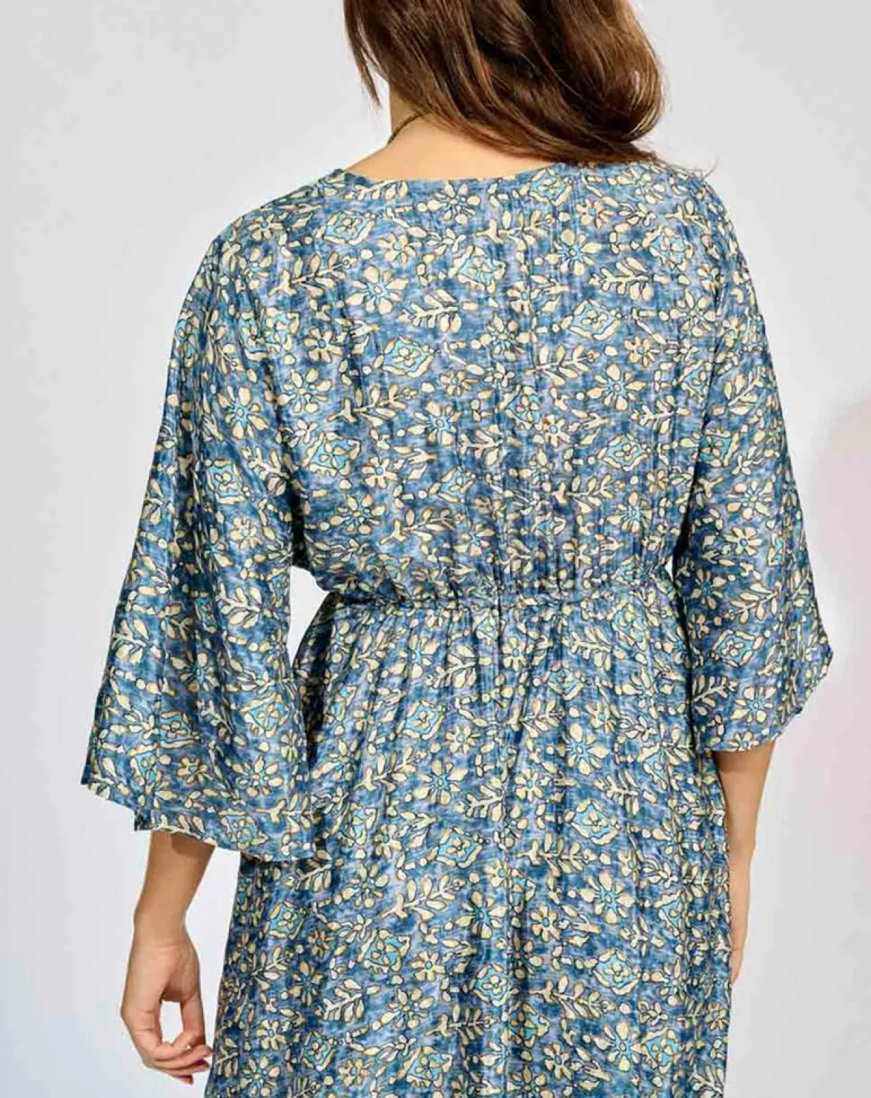 Femme Lauren Vidal Robes^Robe en Soie mélangée Kylan bleue