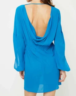Femme La Perla Robes^Robe en Soie mélangée Ruffled Jade turquoise