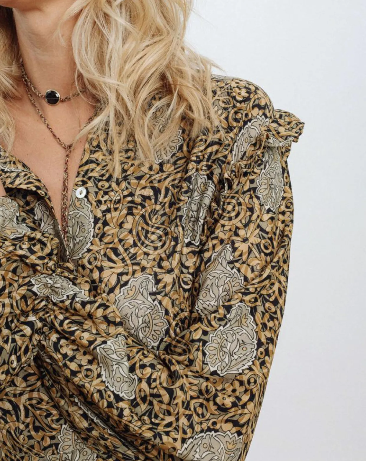 Robe en Soie mélangée Sasha dorée-Lauren Vidal Outlet