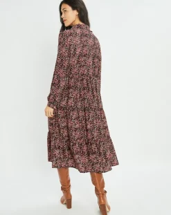 Femme Lauren Vidal Robes^Robe en Soie mélangée Soan imprimée étoile rouge/noir