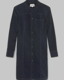 Robe en Velours côtelé bleu marine-Marc O'Polo Best