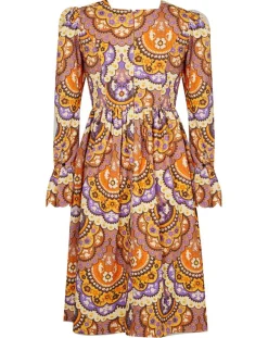 Femme Manoush Robes^Robe en Velours côtelé Fall imprimée violet/multicolore