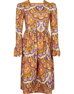 Femme Manoush Robes^Robe en Velours côtelé Fall imprimée violet/multicolore