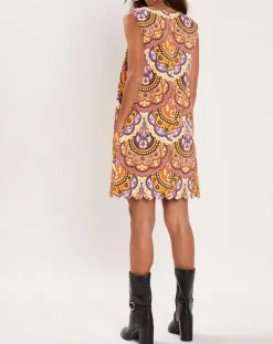 Femme Manoush Robes^Robe en Velours côtelé Fall imprimée violet/multicolore