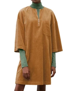 Femme Marc O'Polo Robes^Robe en Velours côtelé zip poche marron