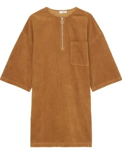 Femme Marc O'Polo Robes^Robe en Velours côtelé zip poche marron