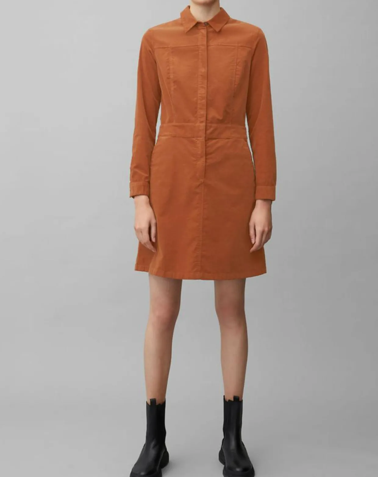 Robe en Velours Milleraies marron-Marc O'Polo Best