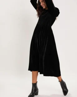 Femme Manoush Robes^Robe en Velours satiné Princesse noire