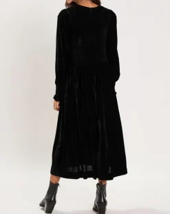 Femme Manoush Robes^Robe en Velours satiné Princesse noire