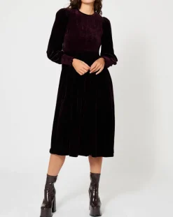 Femme Manoush Robes^Robe en Velours satiné Princesse noire