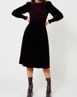 Femme Manoush Robes^Robe en Velours satiné Princesse noire