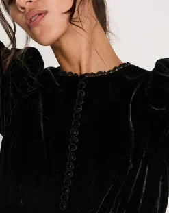 Robe en Velours satiné Princesse noire-Manoush New