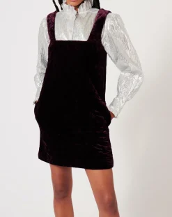 Robe en Velours satiné Princesse cerise noire-Manoush Online
