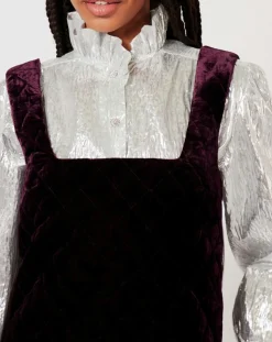 Robe en Velours satiné Princesse cerise noire-Manoush Online
