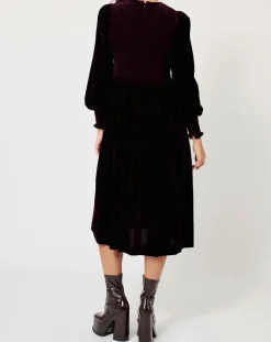 Robe en Velours satiné Princesse cerise noire-Manoush Clearance
