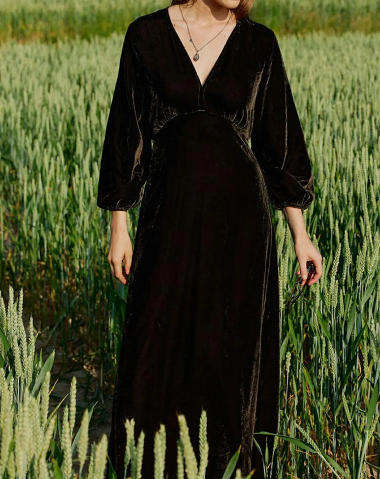Femme Lauren Vidal Robes^Robe en Velours Solo café